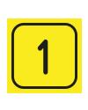 Schilder Zahlenset schwarz / gelb · viereckig · selbstklebend