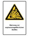 Warnschilder Piktogramm & Text deutsch