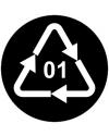Recycling Code Schilder rund schwarz selbstklebend