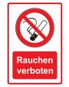 Verbotszeichen Aufkleber Piktogramm & Text deutsch · stark haftend_rot