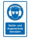 Gebotszeichen Aufkleber Piktogramm & Text deutsch_blau