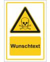 Warnschilder mit Wunschtext selbstklebend · gelb