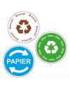 Recycling Wertstoffzeichen Aufkleber rund · stark haftend