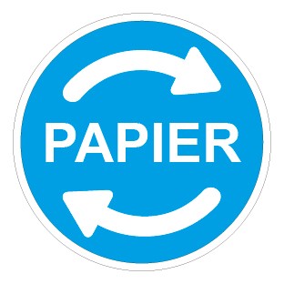 Schild Recycling Wertstoff Mülltrennung Papier | selbstklebend