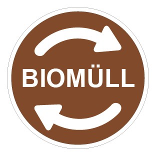 Biomüll Mülleimer Aufkleber Mülltonne Biotonne Mülltrennung 200mm