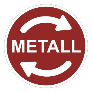 Magnetschild Recycling Wertstoff Mülltrennung Symbol · Metall