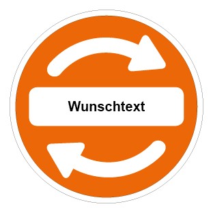 Schild Recycling Wertstoff Mülltrennung Symbol · Wunschtext orange