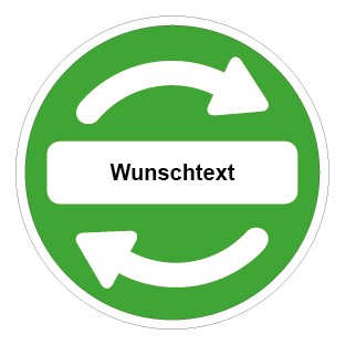 Schild Recycling Wertstoff Mülltrennung Symbol · Wunschtext grün