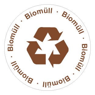 Aufkleber Recycling Wertstoff Mülltrennung Symbol · Biomüll