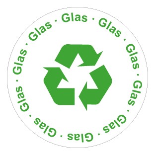 Magnetschild Recycling Wertstoff Mülltrennung Symbol · Glas