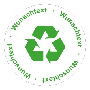 Schild Recycling Wertstoff Mülltrennung Symbol · Wunschtext grün