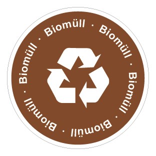 Schild Recycling Wertstoff Mülltrennung Biomüll | selbstklebend