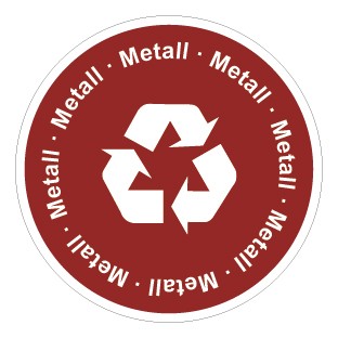 Aufkleber Recycling Wertstoff Mülltrennung Symbol · Metall | stark haftend