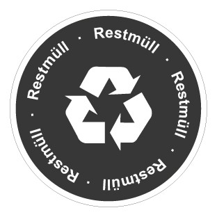 Schild Recycling Wertstoff Mülltrennung Restmüll | selbstklebend