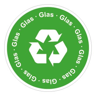 Schild Recycling Wertstoff Mülltrennung Symbol · Glas