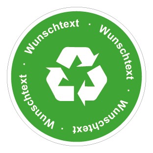 Schild Recycling Wertstoff Mülltrennung Wunschtext grün | selbstklebend
