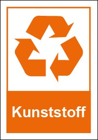 Schild Recycling Wertstoff Mülltrennung Kunststoff | selbstklebend