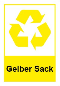 Schild Recycling Wertstoff Mülltrennung Gelber Sack | selbstklebend