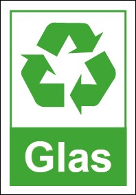 Schild Recycling Wertstoff Mülltrennung Glas | selbstklebend