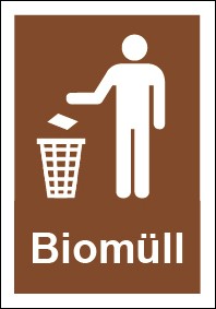 Schild Recycling Wertstoff Mülltrennung Symbol · Biomüll