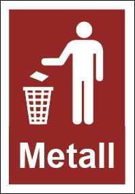 Aufkleber Recycling Wertstoff Mülltrennung Symbol · Metall
