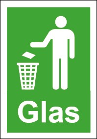 Aufkleber Recycling Wertstoff Mülltrennung Symbol · Glas