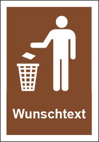 Magnetschild Recycling Wertstoff Mülltrennung Symbol · Wunschtext braun