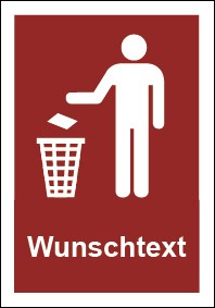 Aufkleber Recycling Wertstoff Mülltrennung Symbol · Wunschtext weinrot | stark haftend