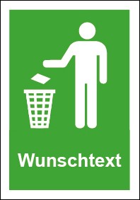 Schild Recycling Wertstoff Mülltrennung Wunschtext grün | selbstklebend