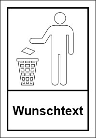 Aufkleber Recycling Wertstoff Mülltrennung Symbol · Wunschtext weiß | stark haftend