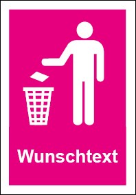 Aufkleber Recycling Wertstoff Mülltrennung Symbol · Wunschtext lila