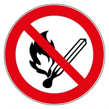 Aufkleber Verbotszeichen Feuer offenes Licht und Rauchen verboten