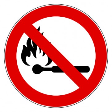 Aufkleber Verbotszeichen Feuer Rauchen und offenes Licht verboten