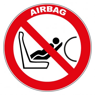 Verbotsschild Achtung Airbag Vorsicht