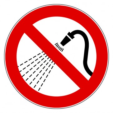 Aufkleber Verbotszeichen Mit Wasser spritzen verboten