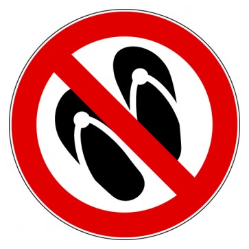 Verbotsschild Flip Flops verboten