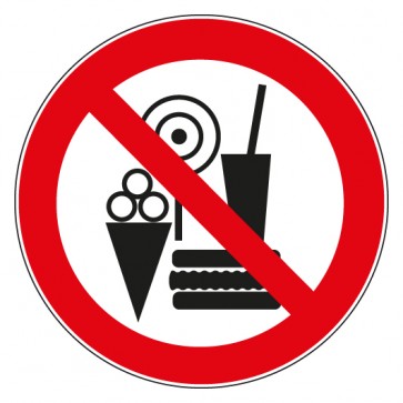 Verbotsschild Snacks verboten