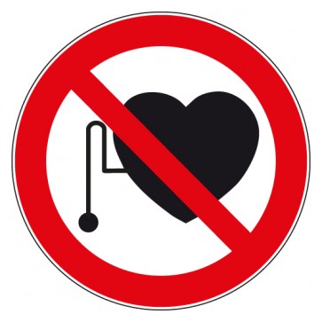 Verbotsschild Verbot für Personen mit Herzschrittmacher