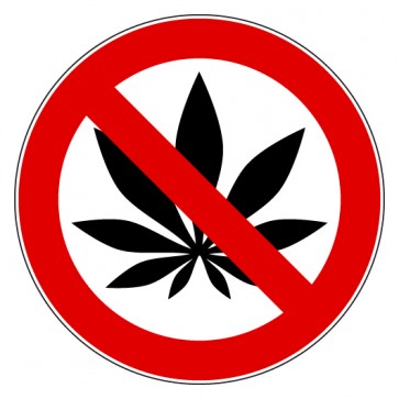 Aufkleber Verbotszeichen Cannabis Drogen verboten