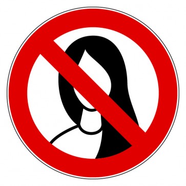 Aufkleber Verbotszeichen Bedienung mit langen Haaren verboten