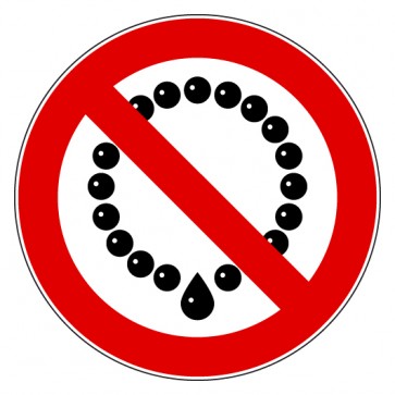 Verbotsschild Bedienung mit Halskette verboten