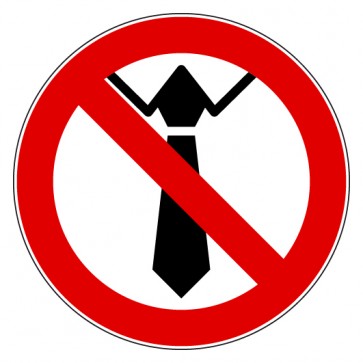 Verbotsschild Bedienung mit Krawatte verboten