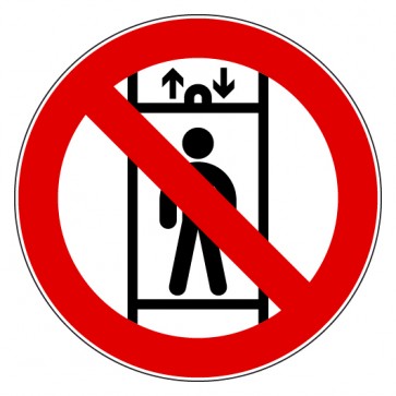 Verbotsschild Personenbeförderung im Aufzug verboten