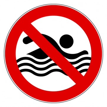 Verbotsschild Schwimmen verboten