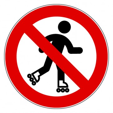 Verbotsschild Rollschuh laufen verboten