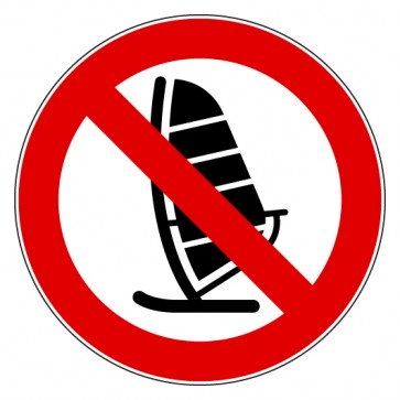 Aufkleber Verbotszeichen Wind Surfen verboten