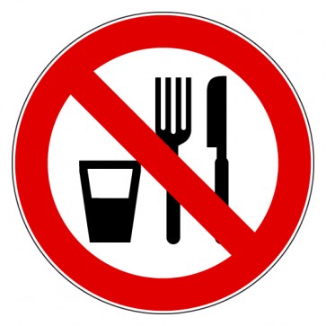 Aufkleber Verbotszeichen Essen und Trinken verboten