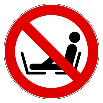 Verbotsschild Füße auf den Sitz legen verboten