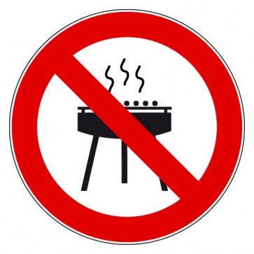 Aufkleber Verbotszeichen Grillen verboten / Grillverbot