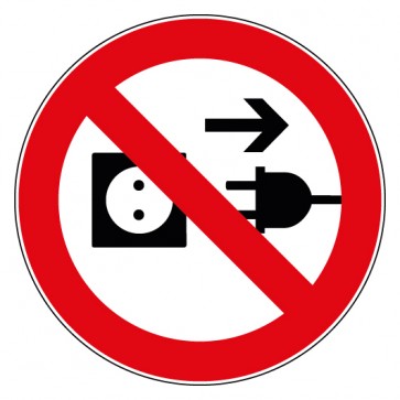 Verbotszeichen Stecker ziehen verboten · MAGNETSCHILD
